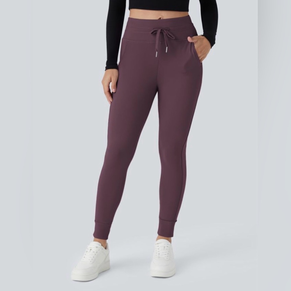 Halara SoftlyZero™ Plush High Waisted Drawstring Pocket Plain Full Length